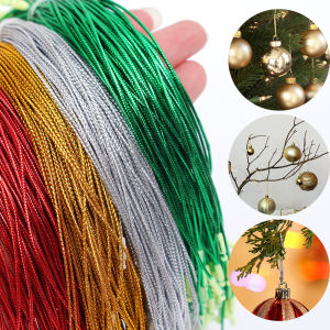 100Pcs 20CM Tag Ropes Christmas Tree Ball Ornaments Hanger Ribbon Hook Precut With Snaps Locking For Xmas Label Lanyard