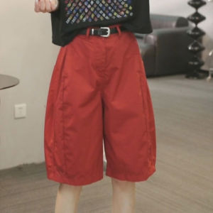 Shalldoer | Casual Five-Quarter Short Pants Womens High Waist Wide Leg Workwear Trousers Summer New Style Korean Style Commute Fashion