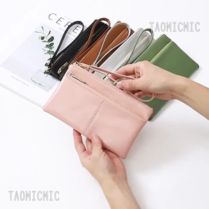 【SG Stock】TAOMICMIC Y9066# Womens Long Wallet Wrist Bag Fashion Long Purse Phone Bag Clutch Bag