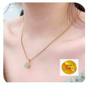 Kalung titanium wanita anti luntur import terbaru lapis emas 24k perhiasan cantik korea keren elegan