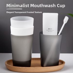 JIFANPAUL | Simple Transparent Frosted Couples Mouthwash Cup