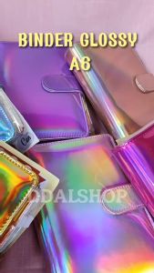 Binder Buku Keuangan A6 Hologram Glossy Notebook Catatan Agenda Budget Planner Organizer Bahan PU