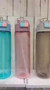 cindychen888 750ml 2in1 vertical line plastic sports tumbler bottle with straw