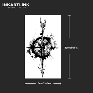 Compass temporary tattoo sticker waterproof magic tattoo lasts to 15 days fake tattoo semi permanent tattoo