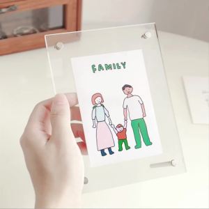1pcsTransparent Photo Frame Acrylic Photocard Holder Picture Frame Kpop Album Poster Tag Display Stand Desktop Ornament