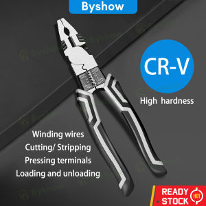 Byshow 9 inches Wire Cutter Multifunctional Universal Diagonal Pliers steel wire pliers Crimper Cable Stripper combination Plier Hardware Tools Wire Cutters Pliers Wire Stripping Crimping Plier Hand Tool