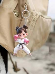 Cute acrylic girl boxer keychain - perfect for Thanksgiving gift | DIY holiday decoration suitable for backpack accessories