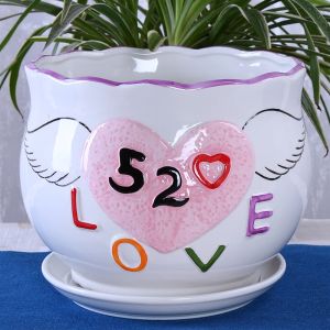 Ceramic Flower Pot with Tray Succulent Plant Pots Creative Green Ivy Hanging Personalized High End Flower Pots