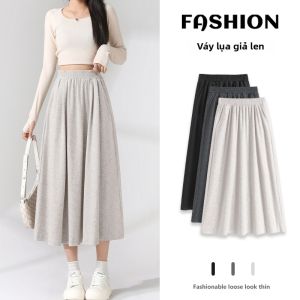 Jeanswest | Váy Midi Chữ A Cạp Cao Ôm Dáng Vải Mềm Xám Phong Cách Mới Xuân Hạ Thu Đông 2026