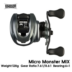 KINGDOM | Kingdom BFS Baitcasting Reel 128g Ultralight 7.6:1 8.6:1 Gear Ratio 6+1BB Magnetic Brake Max Drag 4kg Freshwater Fishing Reel