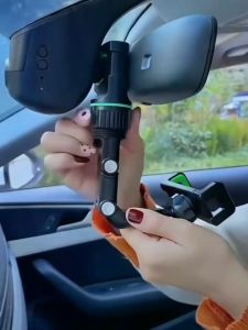 ที่วางโทรศัพท์มือถือแบบกระจกมองหลัง ที่วางโทรศัพท์ในรถยนต์มัลติฟังก์ชั่ 360 องศาหมุนกระจกรถยนต์ที่นั่งแขวนคลิปผู้ถือโทรศัพท์มือถือในรถยนต์ #HG