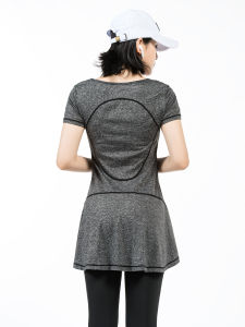 Quick-Drying Slim Fit Short Sleeve Womens Yoga Top Spandex Fabric Moisture Wicking Breathable for Fitness Dance