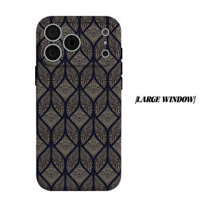 Vintage Rhombus Texture Phone Case for iPhone 18 17 16 15 14 13 12 11 Air Pro Max Plus Double-layer Cover