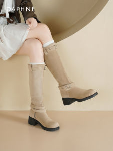 Daphne | New Spring Western Suede Chunky Knight Over-the-Knee Boots