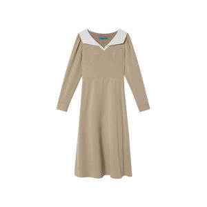 Elegant Autumn V-Neck Dress Slimming New Arrival