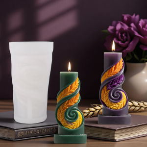 Wheat Pillar Candle Mold DIY Aromatherapy Soap Ornament Plaster Gypsum Making Epoxy Resin Silicone Mold Home Decoration