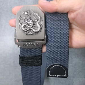 Men Waist Belt Outdoor Sports Canvas Belt Luxurious Gloss Metal Buckle Jeans Waist Circumference Casual Nylon Weaving