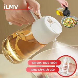 Chai Xịt Dầu Oliu Thủy Tinh/nhựa 500ml Dùng Cho Nấu Ăn Chiên Không Dầu Nướng BBQ Salad Nướng Bánh - Bình Xịt Dầu 2 Trong 1 Với Vòi Phun Sương Mịn & Nắp Rót