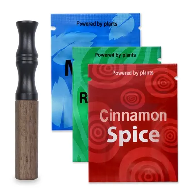 Smokeless Inhaler Quit Stick Wooden Stop Smoking With 30 Days Flavored Air Inhaler Plant-Based Nicotine-Free Smokeless Stick