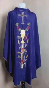 Kasula Pastor/Kasula Bordir D4 Hosti Piala Anggur Gandum krah