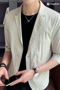 áo khoác nam mùa hè áo khoác mam phong cách sơ mi chất vải thô siêu đẹp phiên bản Hàn Quốc - T8