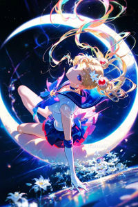 Bandai | DIY Sailor Moon Uniform Diamond Painting  Glowing Magic Scene Art For Living Room Wall Decoration Exquisite Gift