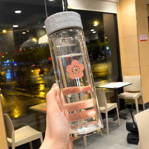 Double Layer Insulated Glass Cup for Office Use Tea Brewing Water Cup with Filter Net Suitable for Men And Women High End Design