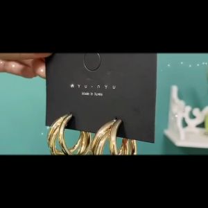 Anting Wanita Korea Titanium Emas Giwang Perhiasan Elegant Bohemian Gaya Casual ANT120