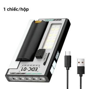 Đèn Pin Khẩn Cấp Đa Chức Năng Nhỏ Gọn Với Pin 18650 Đèn Cảnh Báo Di Động Thiết Bị An Toàn Dùng Ngoài Trời