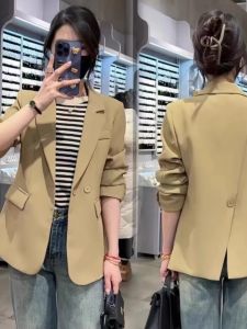 Casual Fashionable Womens Suit Jacket Back Split Versatile Spring Autumn New Style High Quality Top Womens Business Wear
