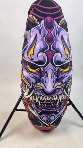 Sarung Cover Jok Motor Motif Iblis Samurai Jepang Full Printing Anti Cakar Kucing