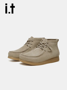 izzue | Retro British Style Men Mid-Cut Casual Shoes Thick Sole