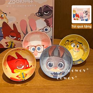 Bộ bát cơm Disney gốm tráng men chủ đề Zootopia