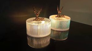 กล่องไฟ LED โคมไฟ รูปกวางสีทอง ใส่ถ่าน 2A/AA   กล่องไฟ รุ่น 41294130