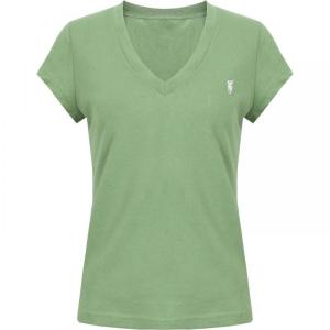 Green V-Neck Fitting T-Shirt