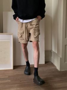 Quần Short Công Sở Nam Mùa Hè Ngoài Trời Thể Thao Quần Dài Năm Điểm Quần Short Công Sở Phong Cách Mỹ Quần Short Lưng Vừa