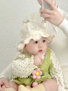 Princess Style Baby Sun Hat Spring Autumn Lightweight Cotton Outdoor Travel Cap for Girls Infant Sunshade Protection Hat