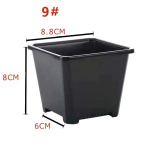 Chậu nhựa vuông cứng đen trắng mini trồng sen đá và xương rồng nhiều size ESTLA