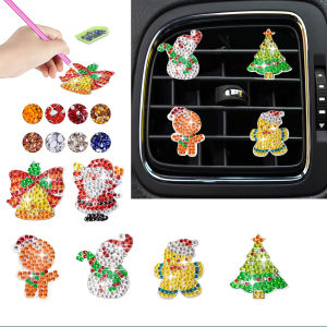 other | 6-Piece Diamond Painting set car Decoration Christmas pattern acrylic Material car interior Decoration Christmas gift