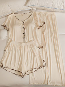 V.C.I | Breast Padded Lightweight Short Sleeve Cardigan Pyjama Set
