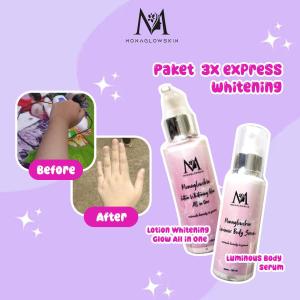 2pc Monaglowskin Mix Body Serum + Lotion Whitening All in One Pemutih Tubuh