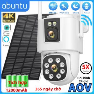 Camera Ngoài Trời Năng Lượng Mặt Trời Wifi 4K 8MP Với Tầm Nhìn Ban Đêm Pin Tích Hợp Ghi Hình Giám Sát Không Dây ICSEE IP CAM Bảo Mật 24/7