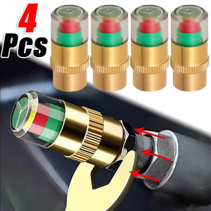 4/8pcs Car Tire Pressure Monitoring Valve Cap Cup / 3 Color Eye Alert Sensor Indicator / Universal Tire Pressure Gauge Indicators