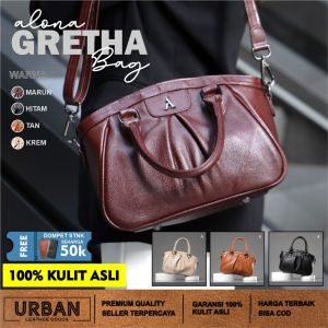 Tas Selempang Wanita ALONA GRETHA BAG Kulit Sapi 100% Sling Bag Cewek  Import Premium Murah Terbaru
