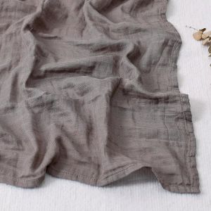 Happyflute 120x110 ซม.Muslin Bamboo Baby Wrap Soft PLAIN สี Multi-Function Swaddle ผ้าห่มนอนสําหรับทารกแรกเกิดเดินทาง