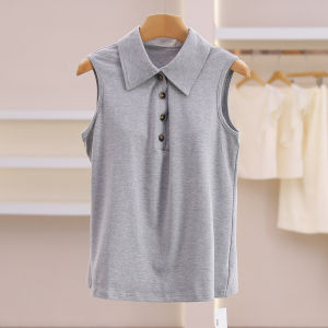 Leisure Sleeveless Polo Collar Comfortable Breathable T-Shirt