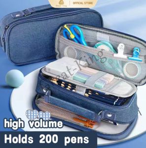 Multifunction 5-Layers Pen Bag Stationery Big Capacity double Zipper Pencil Case