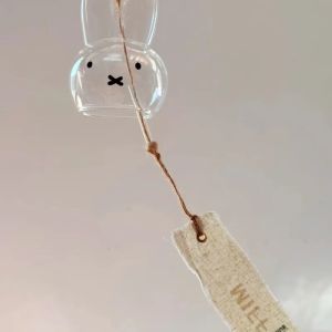 Cute Miffy Garden Wind Chime Japanese Style Decor Kawaii ​​Glass Cover Bedroom Home Decor for Women Eco-Friendly Summer