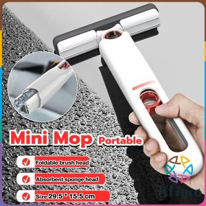 KLIMO Portable Mini Mop Home Kitchen Car Cleaning Squeeze Mop Desk Cleaner Glass Sponge Cleaning Mop Household Cleaning Tools