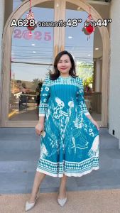 Pleatbynisa A628 เดรสอัดพลีท เนื้อผ้าPolyester100%